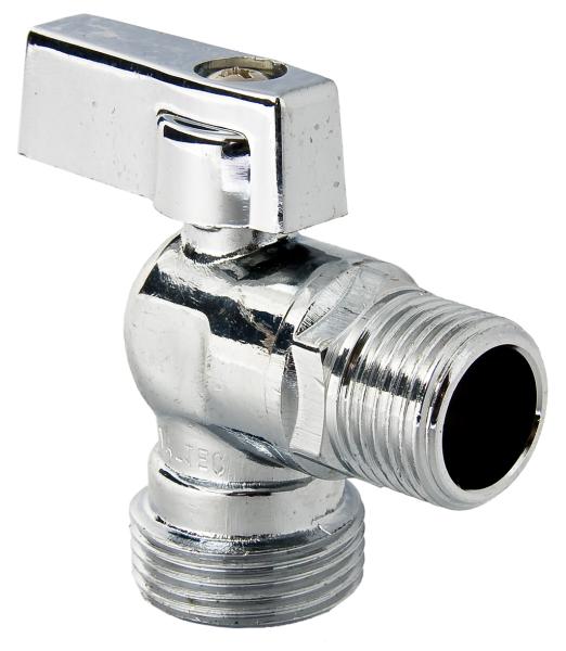 Кран шаровой для воды угловой 1/2"x3/4" Ш-Ш-Б Valtec латунь никелированная (14)