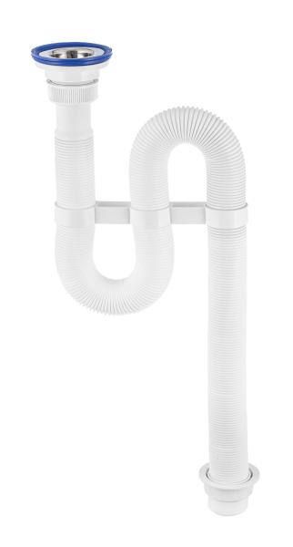 Сифон гофр. VIR с нерж. чашкой Ø63 мм (1¼"- Ø40/50) VIRPLAST 30980314