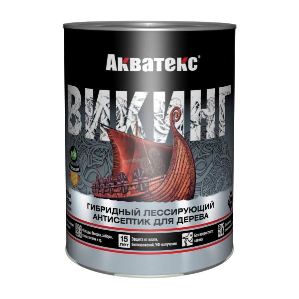 Антисептик д/дерева Акватекс Викинг, лессирующий, полуматовый, орех, 0,75 л, Рогнеда
