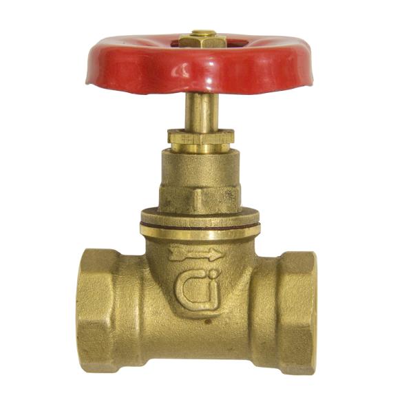 Клапан запорный для воды 3/4" Г-Г вентиль SantechSystems, красная рук., латунь (117)
