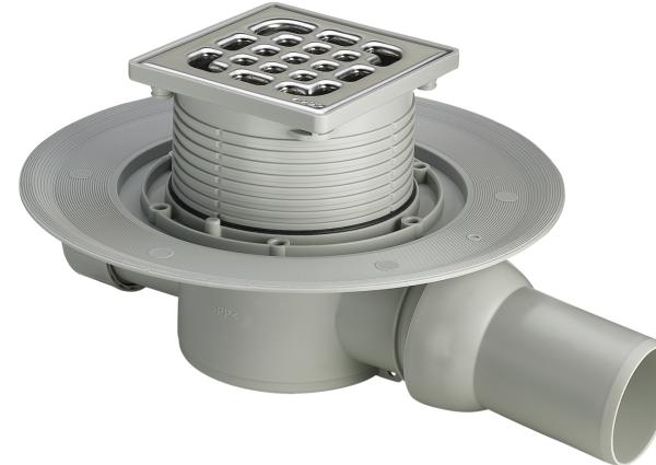 Трап напольный для ванной комнаты Viega Advantix, модель 4935.1, нерж, реш., гор. выпуск 50мм.