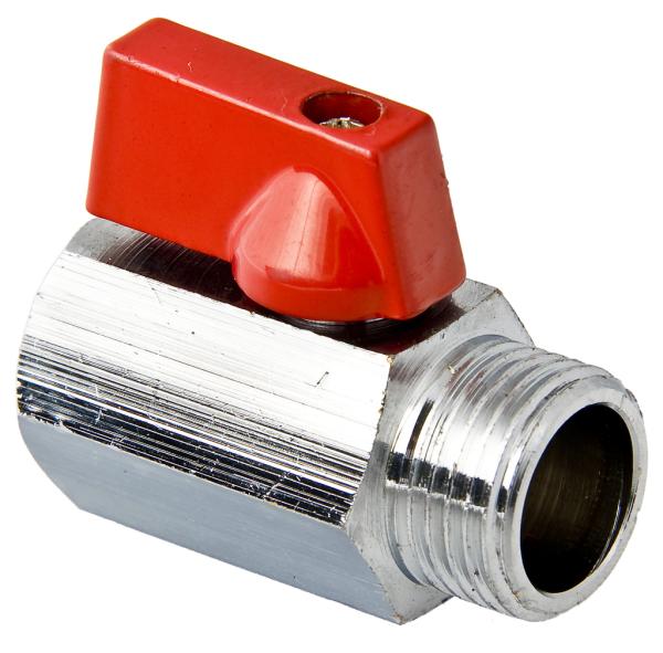 Кран шаровой для воды мини 1/2" Г-Ш-Б Valtec латунь никелированная (20)