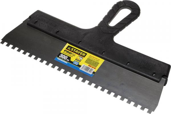 Шпатель зубчатый 6x6 Professional с пласт.ручкой 300мм (арт.1009-30-06) Stayer