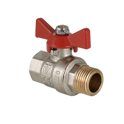 Кран шаровой для воды 1/2" Г-Ш-Б Valtec латунь никелированная (12)