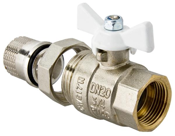 Кран шаровой для воды с полусгоном 3/4" Г-Ш-Б Valtec латунь никелированная