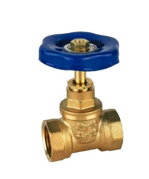 Клапан запорный для воды 3/4" Г-Г вентиль SantechSystems, синяя рук., латунь (117)