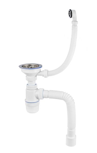 Сифон Элит 3½"- Ø40/50 с круглым пер. и гофрой L800 мм. VIRPLAST (30986164)